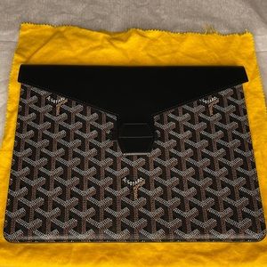Authentic Goyard Camondo 2 Pouch Black Clutch